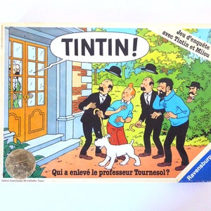 タンタンゲーム。ひまわり教授を誘拐したのは誰?ラベンスバーガー。フランス。捜査ゲーム。エルジェ、1987年。ロンバール大学。