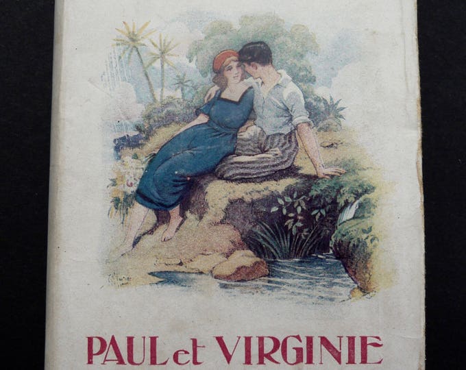 Paul and Virginia. Bernardin de St Pierre. Nilsson Editions. Miniature book. Dust jacket. 1920. Classic French literature. Love. Paradise.