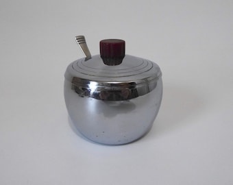 Glo-hill Chrome Bakelite Sugar Bowl. Canada 1950.