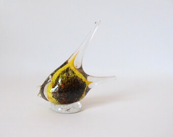 Small vintage Murano glass fish. 1970. Blown glass. Venetian glass.