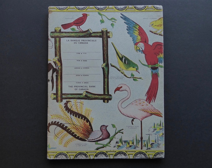 Let's sing. School songs. Musical editions la bonne chanson. Quebec. 1957. Lyrics and musical scores. Pink flamingo. Hummingbird.
