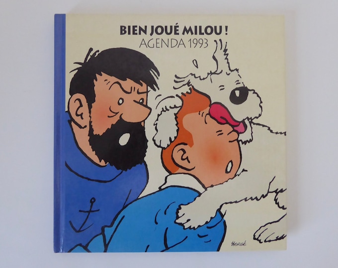 Well done Milou! 1993 diary. Vintage diary. Vintage Tintin.
