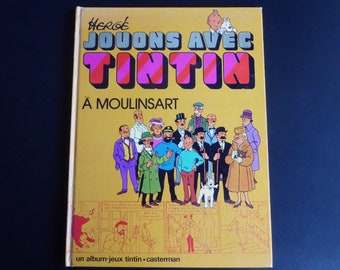 Tintin. Let's play with Tintin at Marlinspike Hall. Tintin activity book. Casterman. 1974. Hergé. Castle. Seventies comic. Vintage Tintin.