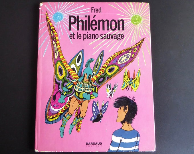 Philemon and the wild piano. Fred. EO 1973. Vintage driver. Fantastic comics. Parallel world. Atlantic. Islands. Comic seventies.