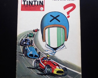 Tintin Journal. Formula 1. June 25, 1959. 11th year. N.557. French edition. Sports car. Automotive world champion. Fangio. Rembrandt
