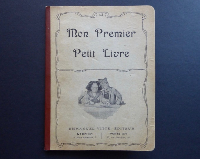 My first little book. Baconnet. Grillet. Emmanuel Vitte Publisher. Illustrations E.Pichot. Year 20. Catholic school textbook. Writing.