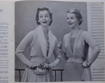 Fifties Knitting Magazine. Quick Knits by Beehive. Series No. F4. 1950s. Patons & Baldwins. Canada. Pullover Pattern. Fifties Fashion.