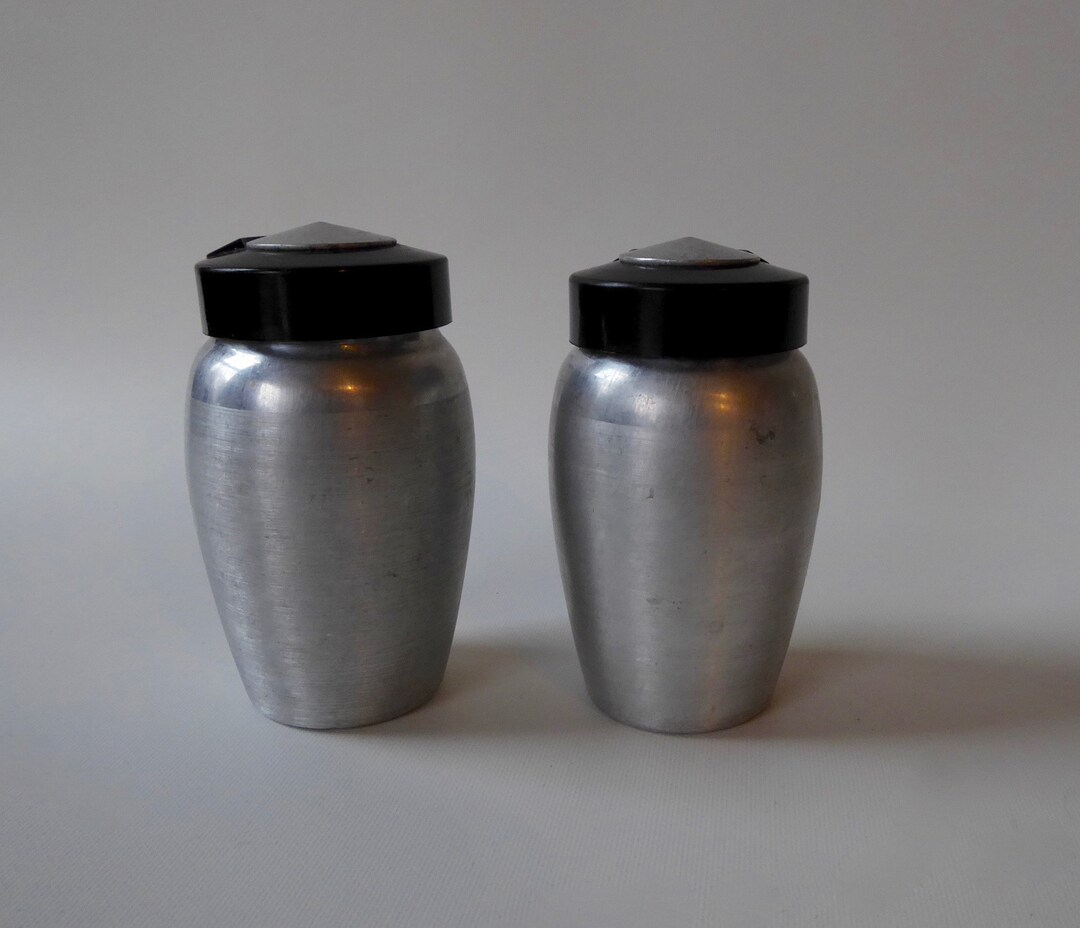 Kromex Spice Containers. Mustard. Cloves. Brushed Aluminum and Etsy