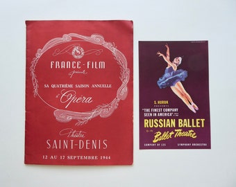 France-Film. Opera program Montreal September 1944. Advertisement insert RUSSIAN BALLET.