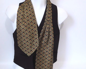 Florentine pattern lavallière, 100% silk. Made in Italy. 1980. Ascot vintage.