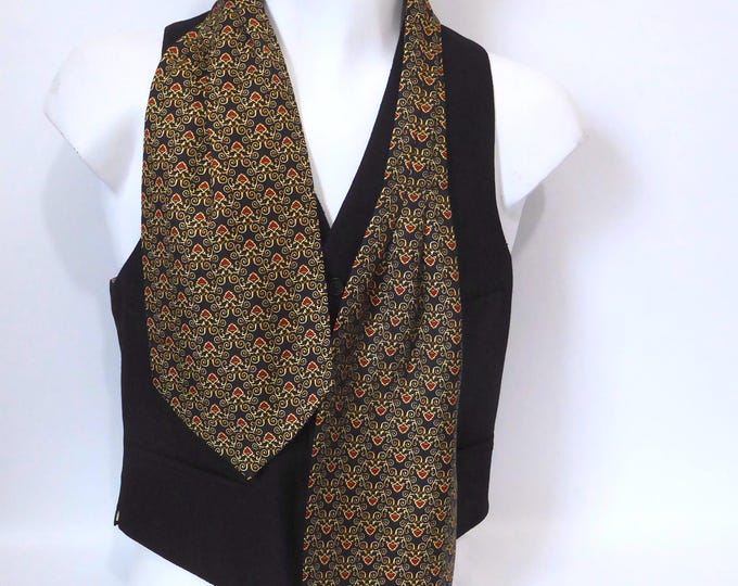 Florentine pattern lavallière, 100% silk. Made in Italy. 1980. Ascot vintage.