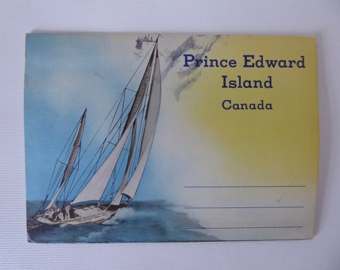 Postcard booklet souvenir photo series Prince Edward Island Canada. 1950. Souvenir Canada Vintage Tourist Canada. Vintage Icebreaker Boat