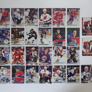 Lot cartes de Hockey Topps Stadium club. Saison 1993-94. Mario Lemieux. Guy Carbonneau. Canadien Montréal. Paul Dipietro. Hockey vintage.