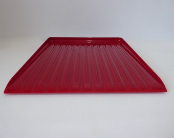 Melmac style red plastic dish drainer. 1970.