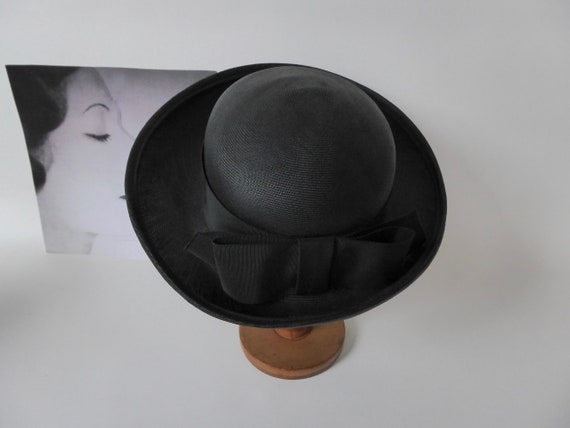 Breton black panama hat 1960. Marlo Thomas style … - image 5