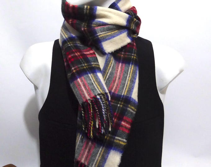 Stewart Dress tartan scarf. Johnstons of Elgin. Scotland. 100% wool.