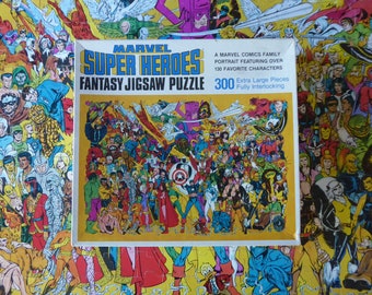 Marvel super heroes Fantasy jigsaw Puzzle 1983. Complete 300 pieces. Vintage puzzle. Spiderman. Hulk. Xmen. Daredevil. Iceman.