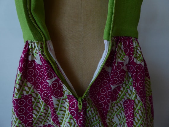 Girl dress green and pink fushia African print fa… - image 7