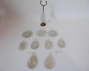 Lot of vintage Christmas decoration snowflakes. Plastic. 1980. Christmas icicles. Vintage Christmas tree decoration.
