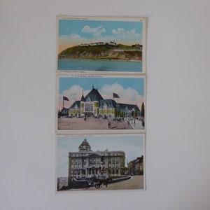 Quebec Lot vintage postcard. 1920. CP Station. The Citadel of Quebec. Quebec Post Office. Quebec Train Station 1920.