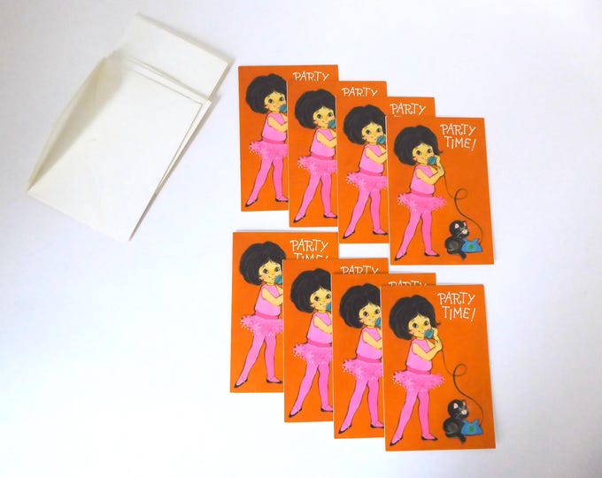 Lot of 8 Party Time! invitation cards. 1970. Hallmark. Coutts Canada.