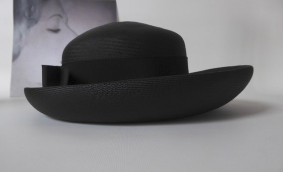 Breton black panama hat 1960. Marlo Thomas style … - image 2