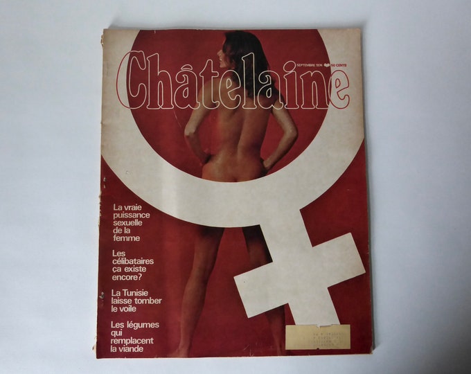 Vintage Chatelaine Magazine. September 1974. Vintage review.
