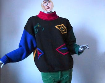 Esprit pullover. 100% Shetland wool. 1980s. Long-sleeved knit.