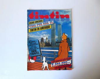 Tintin magazine. Grand Visa For USA competition 1981. Tintin in America. 36th year. No. 4. Vintage comic.