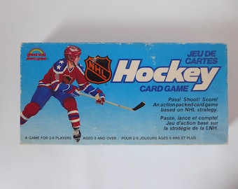 NHL hockey card game. Grand toys 1985. Montreal. Montreal Canadiens. Quebec Nordiques. Vintage table game. Vintage Hockey Game.