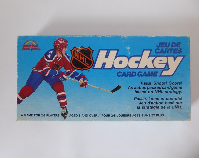 NHL hockey card game. Grand toys 1985. Montreal. Montreal Canadiens. Quebec Nordiques. Vintage table game. Vintage Hockey Game.