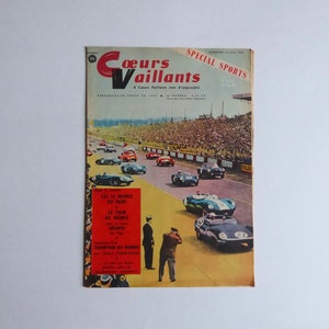 Dappere harten. Sport speciaal. 26 juni 1960. Nummer 26. 24 uur van Le Mans. Tour de France-kaart 1960. Vintage strip.