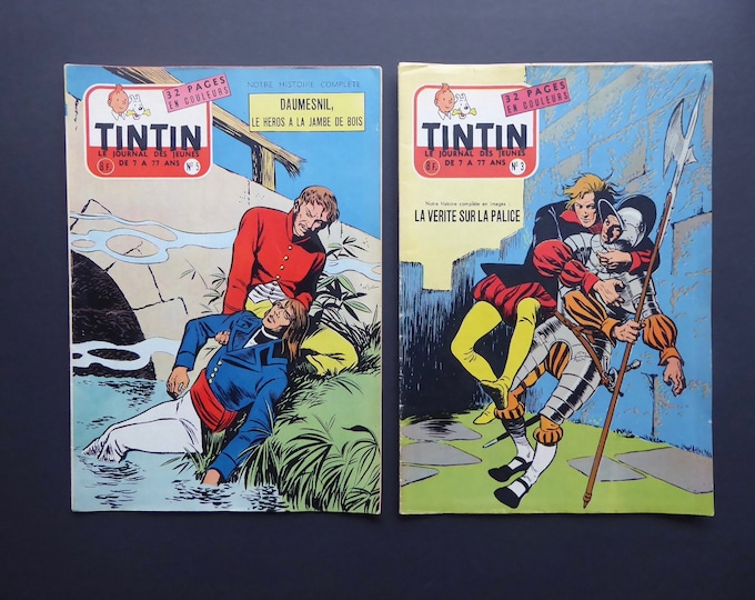 Tintin Journal. Belgian edition. 12th year. 1957. N.3-5. Automobile 1957. Funcken cover. Vintage comic.