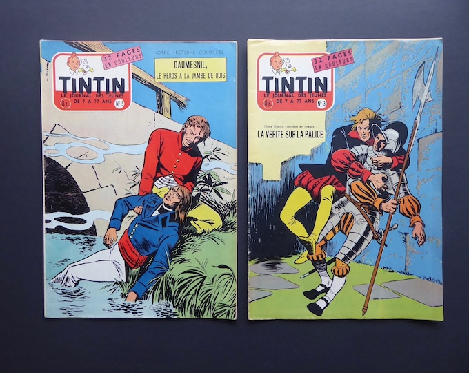 Tintin Journal. Belgian edition. Grade 12. 1957. N.3-5. Automobile 1957. Funcken cover. Vintage comic.