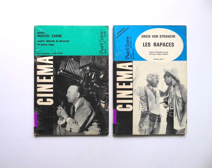2 L'Avant-Scène Cinema Magazines. 1968. Marcel Carné. Erich Von Stroheim. Vintage cinema magazine.
