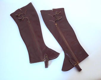 Vintage children's gaiters. Packard leather. 1950.