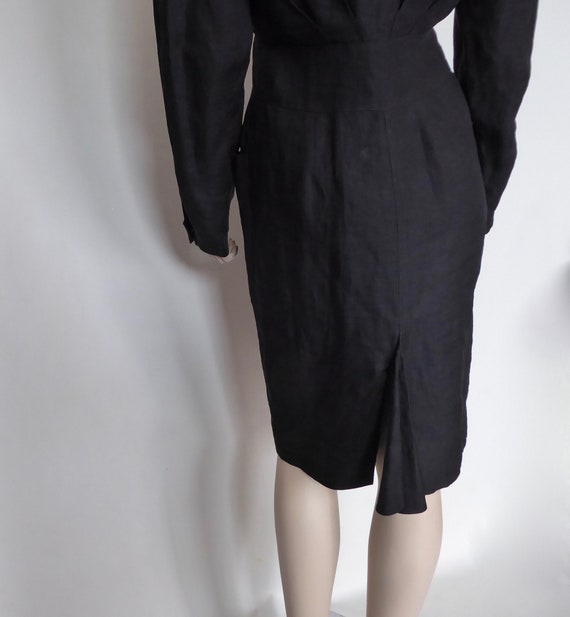 Claude Montana black linen shirt dress. Paris. 19… - image 5