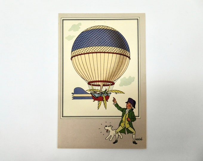 Tintin. Chromo Tintin. See and Know. Hergé. Aerostation. Series 1. N.3. Blanchard's Balloon.