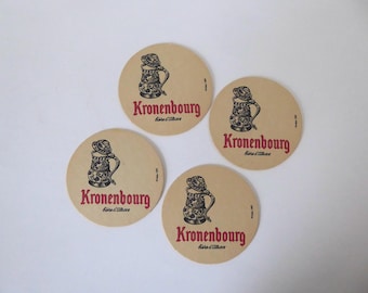 Lot of 4 Kronenbourg beer coasters. 1892-1992. The coaster is 100 years old. 1992.