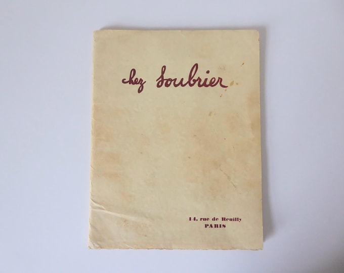 At Soubrier. Advertising catalog. Paris. 1930-40. Preface by Ernest Tisserand. Decorative art. Sepia photos.