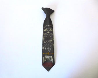 Vintage Chewbacca Loyalty clip-on tie for children. Star Wars tie. 1990s.