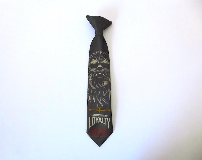 Vintage Chewbacca Loyalty clip-on tie for children. Star Wars tie. 1990s.