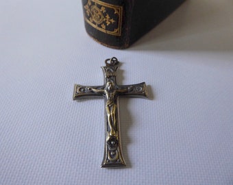 Vintage chrome metal cross. 1950s.