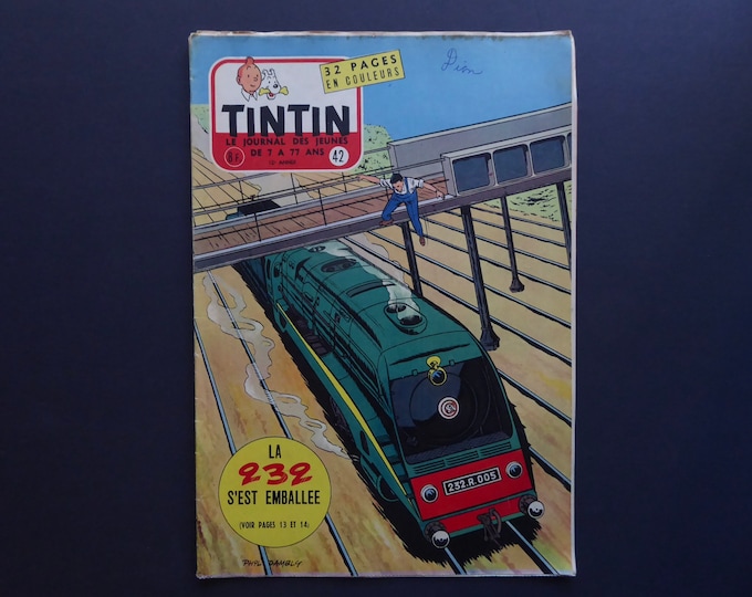 Tintin Journal. 1957. Belgian edition. 12th grade. N.42. Coke in stock. Vintage comic.