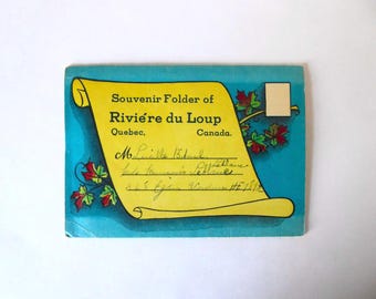 Souvenir Folder Rivière-du-Loup, Quebec, Canada. Postcard booklet, photo series. Vintage Canadian tourist collection.