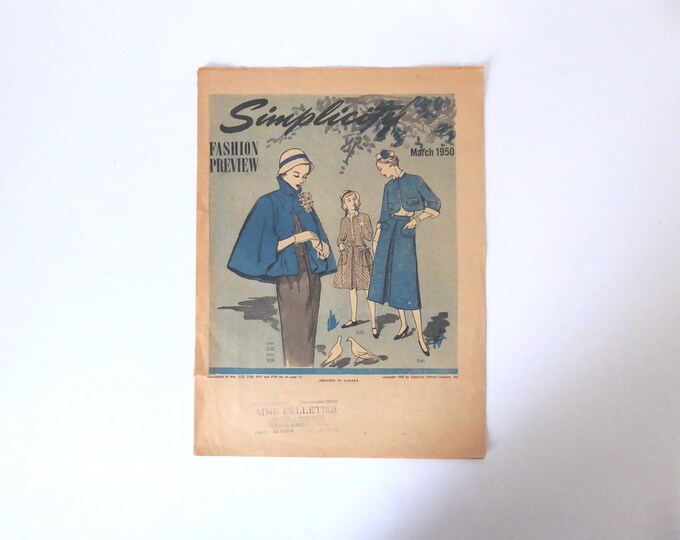 Simplicity. Fashion Preview. March 1959. Vintage fashion magazine.