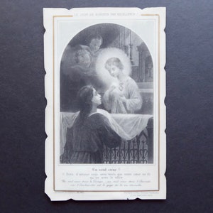 Carte souvenir religieuse celluloïd. Première communion. 1905. Boumard et fils éditeur pontificaux. Image pieuse. Patrimoine religieux