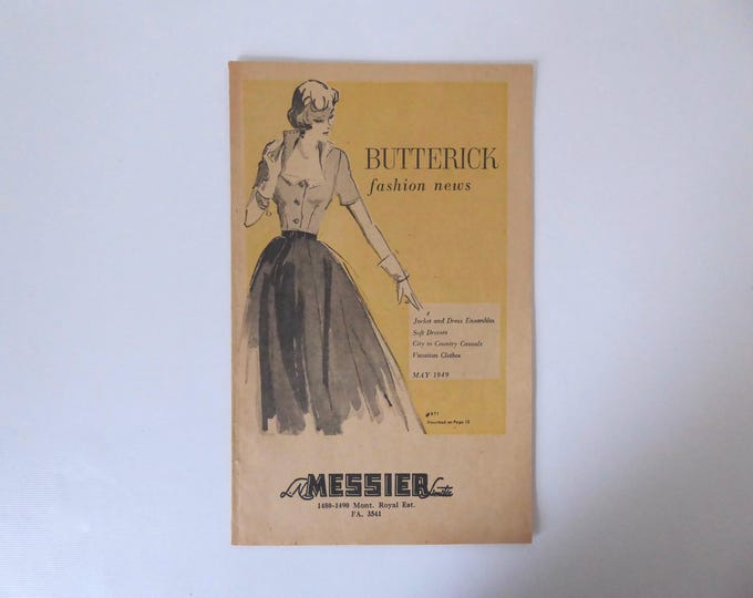 Butterick Fashion News. May 1949. INCOMPLETE. Vintage fashion magazine.