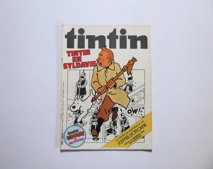 Tintin Journal. Tintin in Syldavia. Hergé cover. French edition. No. 266. 1980. Tintin Formula Ford poster. Formula 1 file.