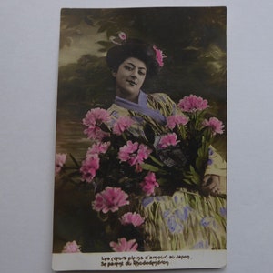 Carte postale vintage message d'amour. 1920